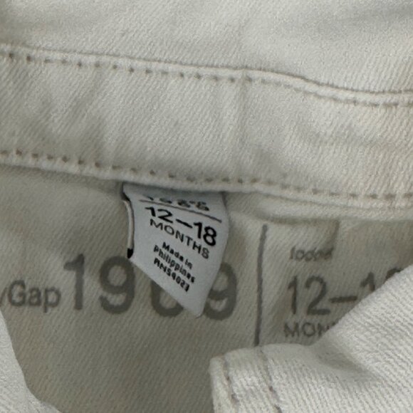 Baby Gap White Button Down Demin Jackets Size 12-18 Months - Picture 4 of 9